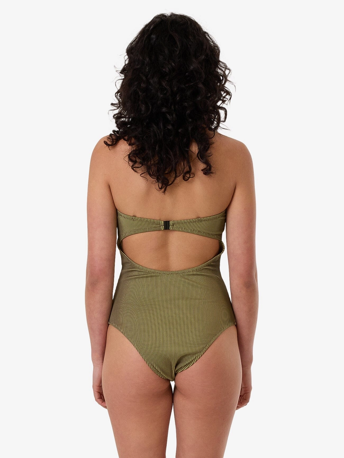 Alba Rib Strapless One Piece - Pickle Green