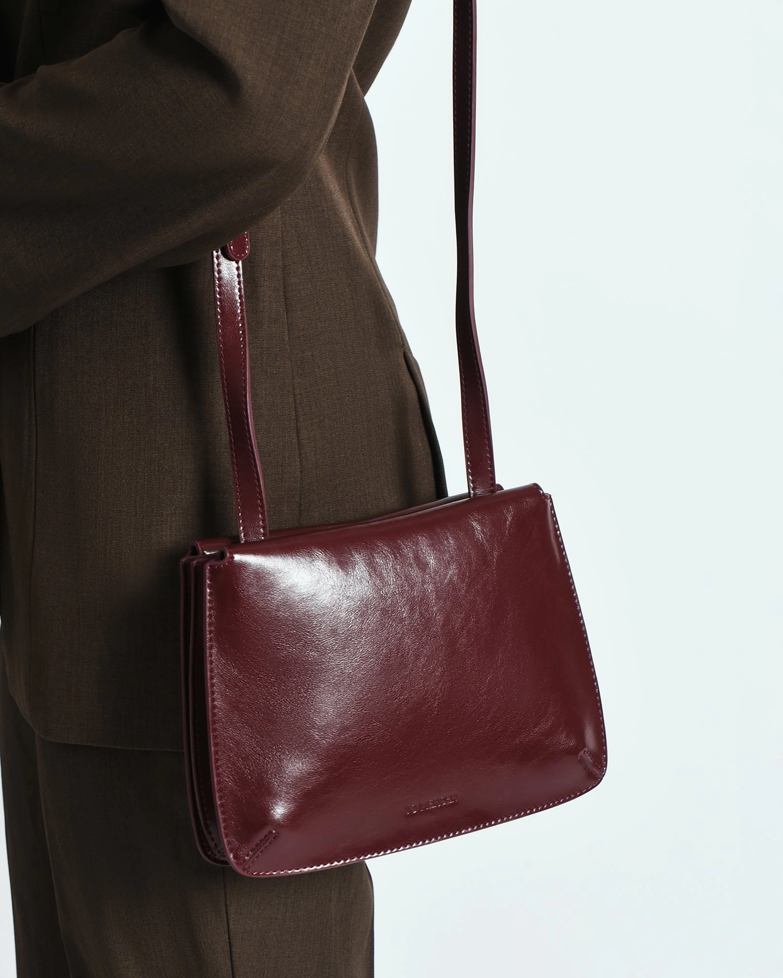 AMBER CROSSBODY BAG MERLOT LEATHER