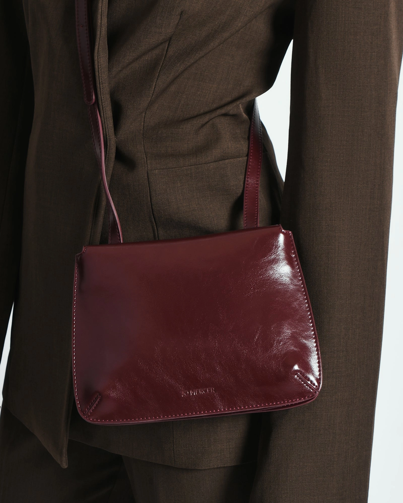 AMBER CROSSBODY BAG MERLOT LEATHER