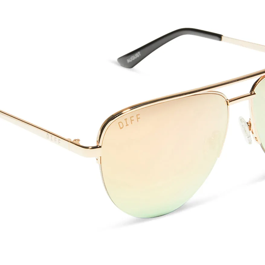 AUGUST - GOLD   PEACH MIRROR SUNGLASSES