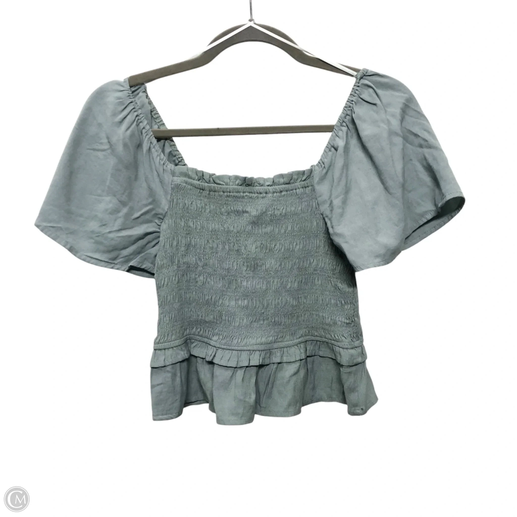 Blouse Short Sleeve By Love Tree In Green, Size: M