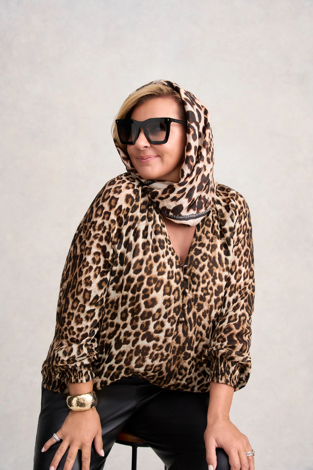 Chyka Leopard Silk Scarf