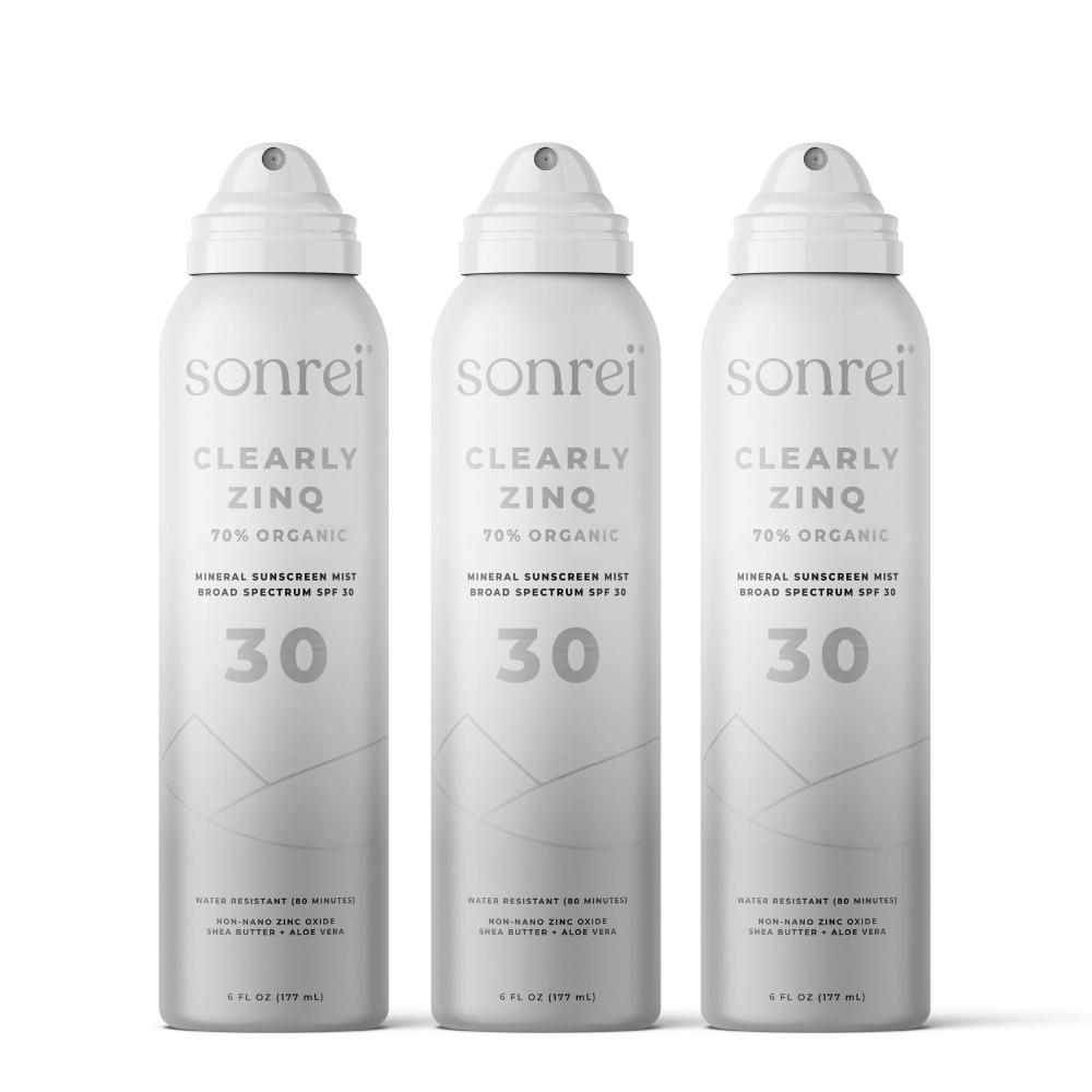 Clearly Zinq Organic SPF 30 Mineral Body Mist Sunscreen 3-Pack Bundle