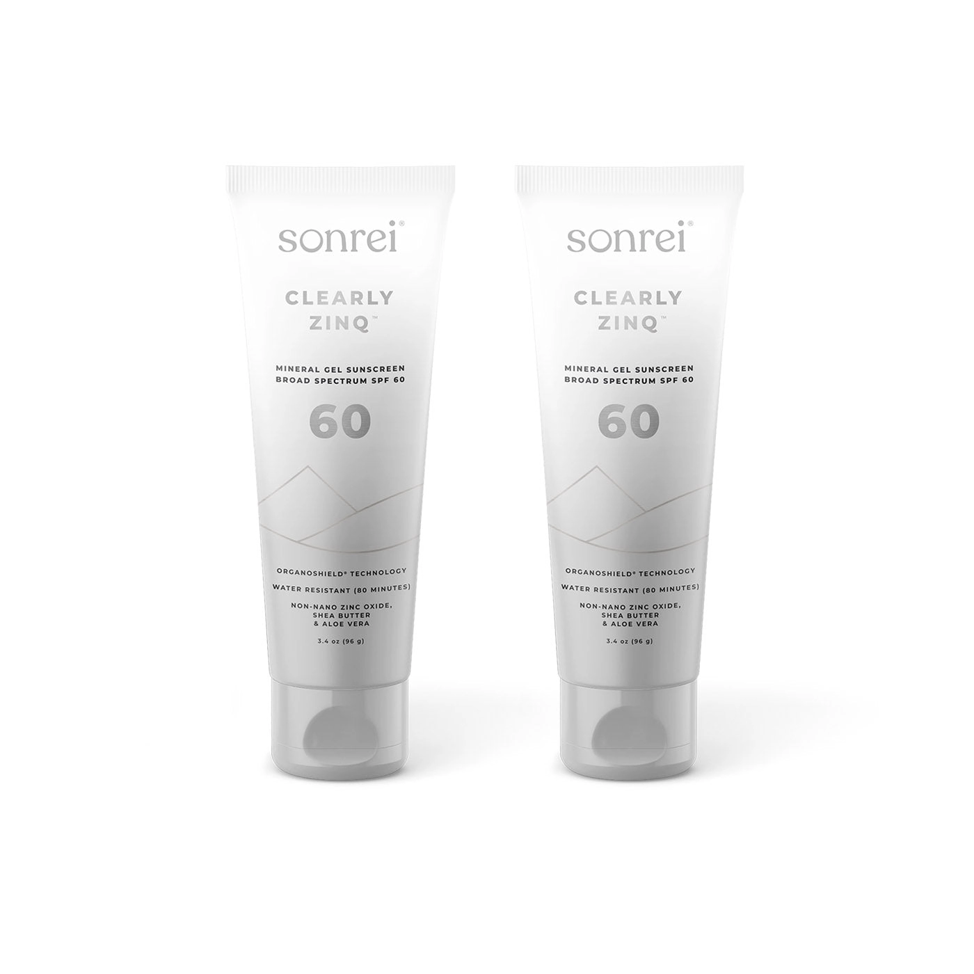 Clearly Zinq SPF 60 Mineral Body Gel Sunscreen 2-Pack Bundle