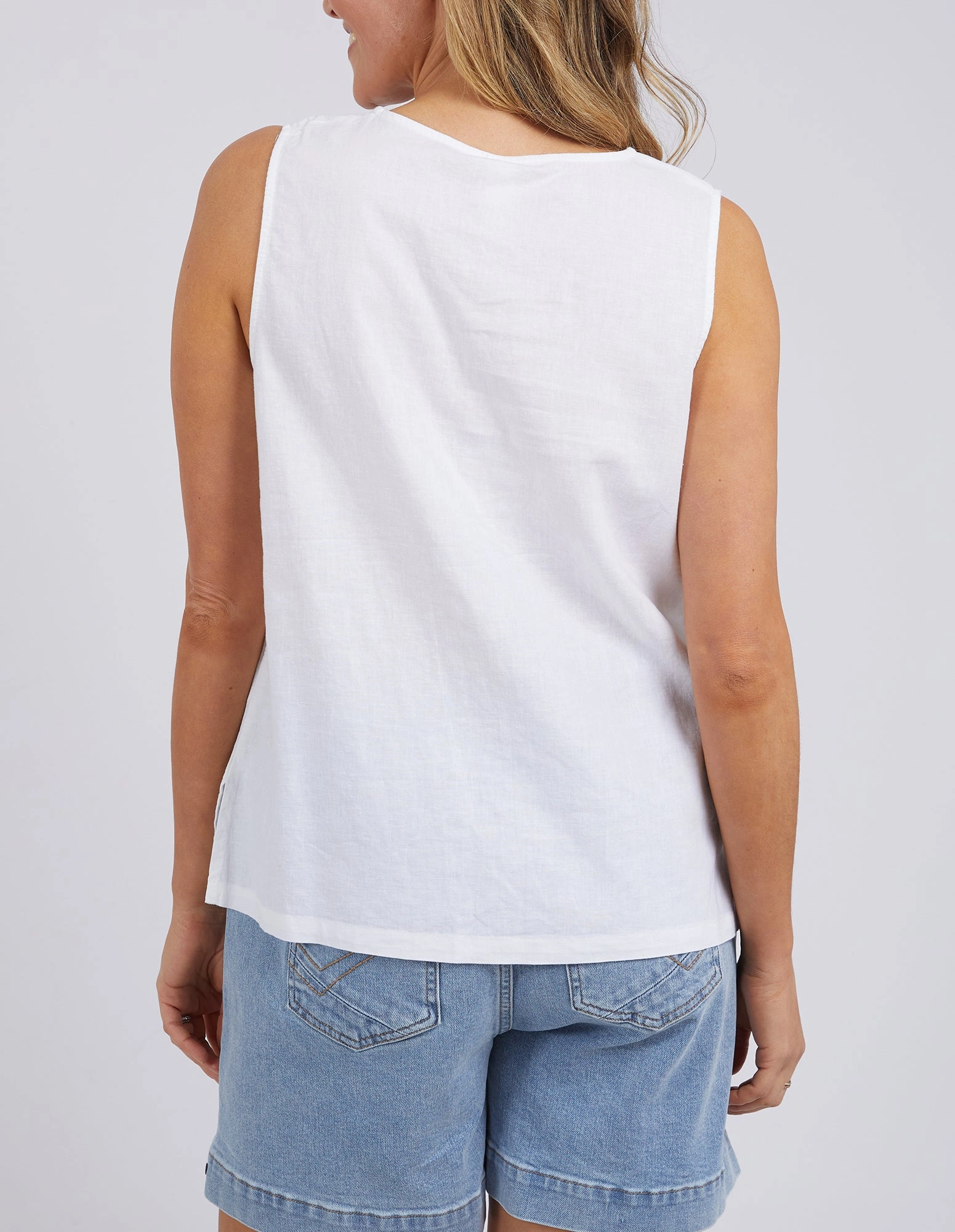 Elm Curtis Woven Tank White