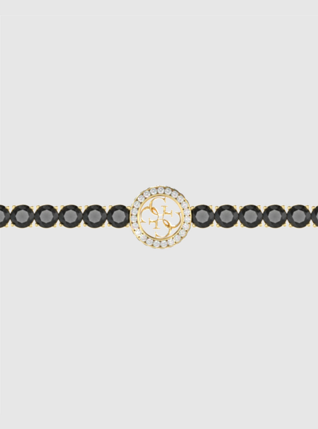 Gold Black Logo Tennis Bracelet