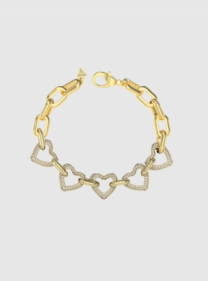 Gold Pave Heart Bracelet