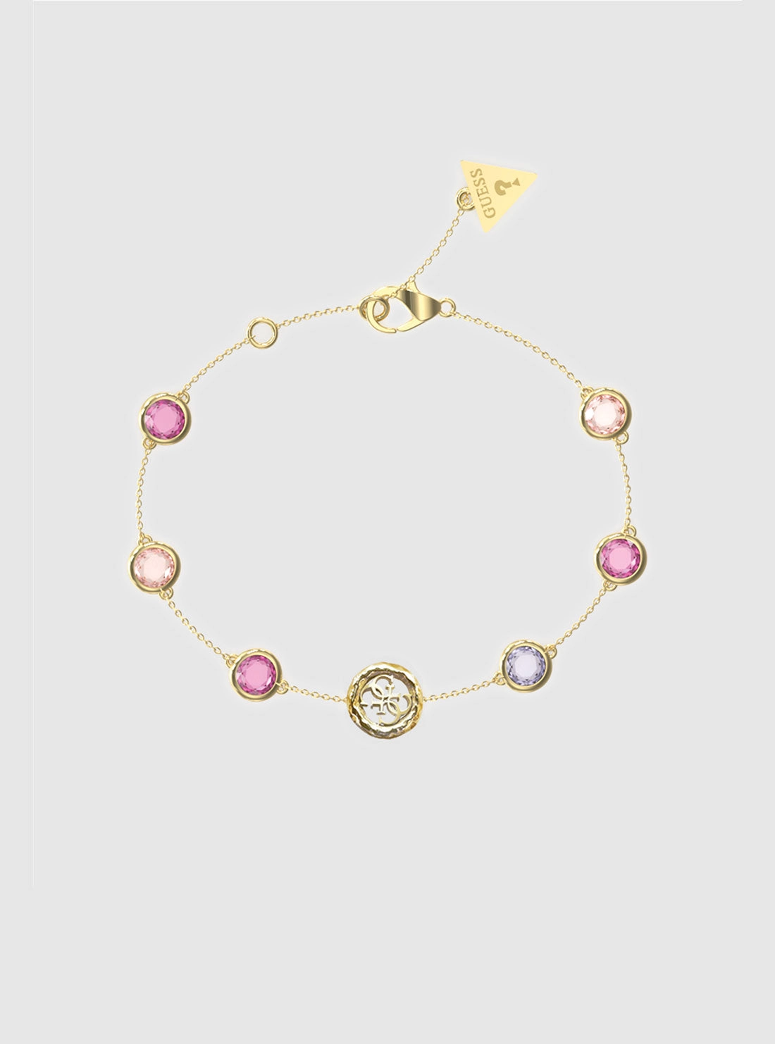 Gold Pink Crystal Bracelet