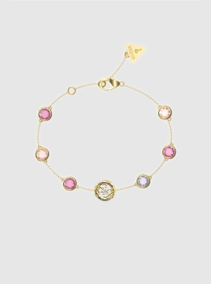 Gold Pink Crystal Bracelet