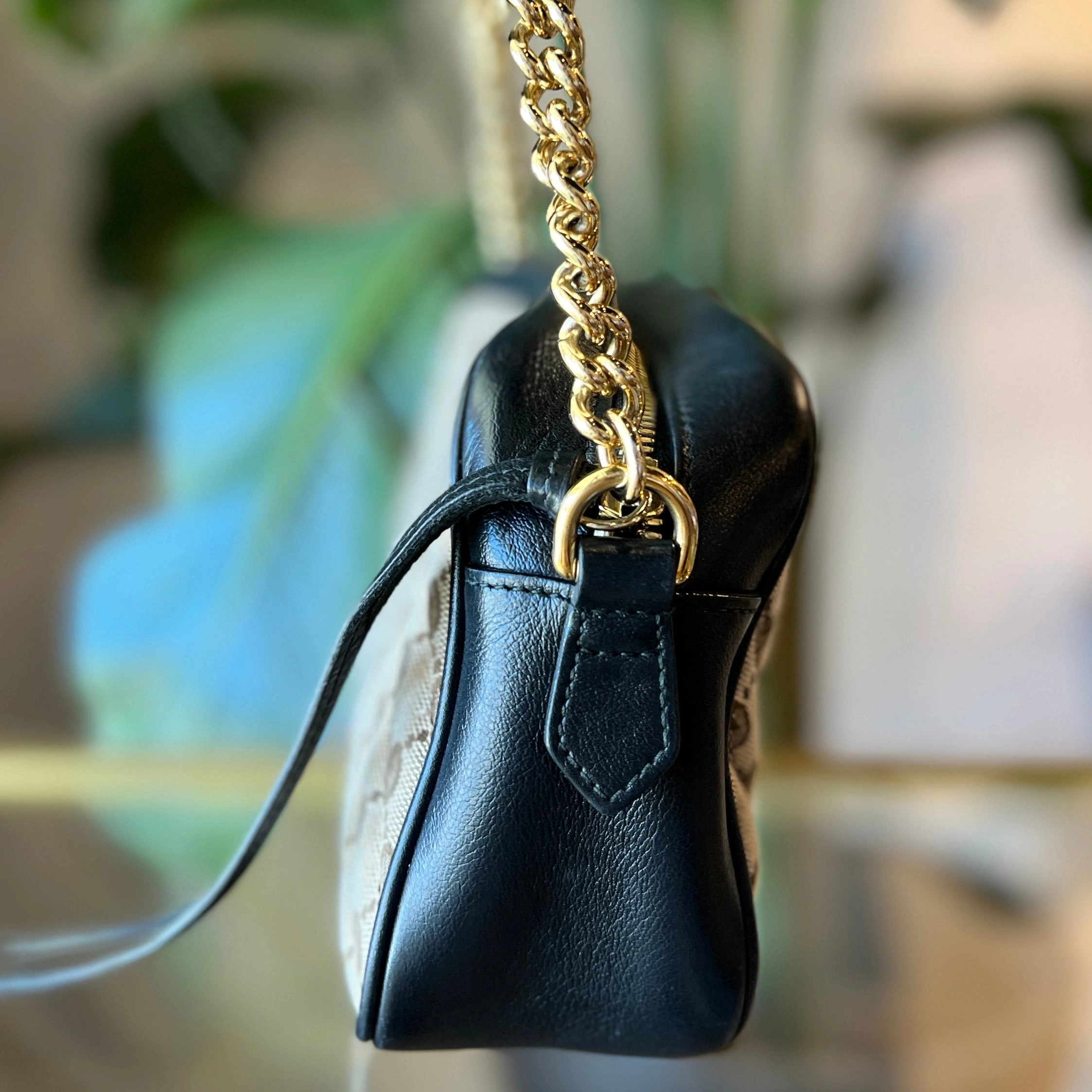 GUCCI Marmont Small Monogram Canvas Crossbody Bag