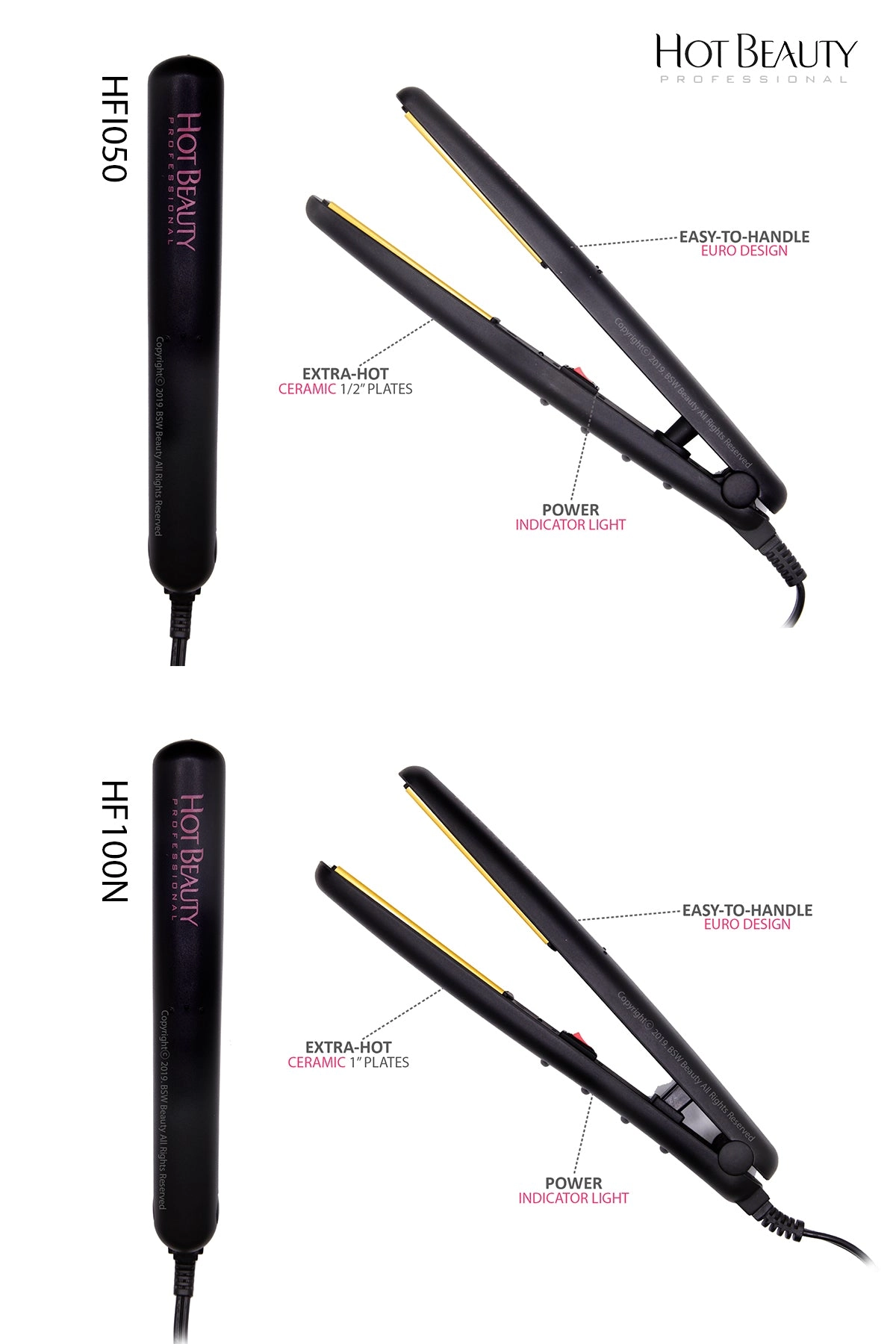 HOT BEAUTY FLAT IRON - 3 TYPES