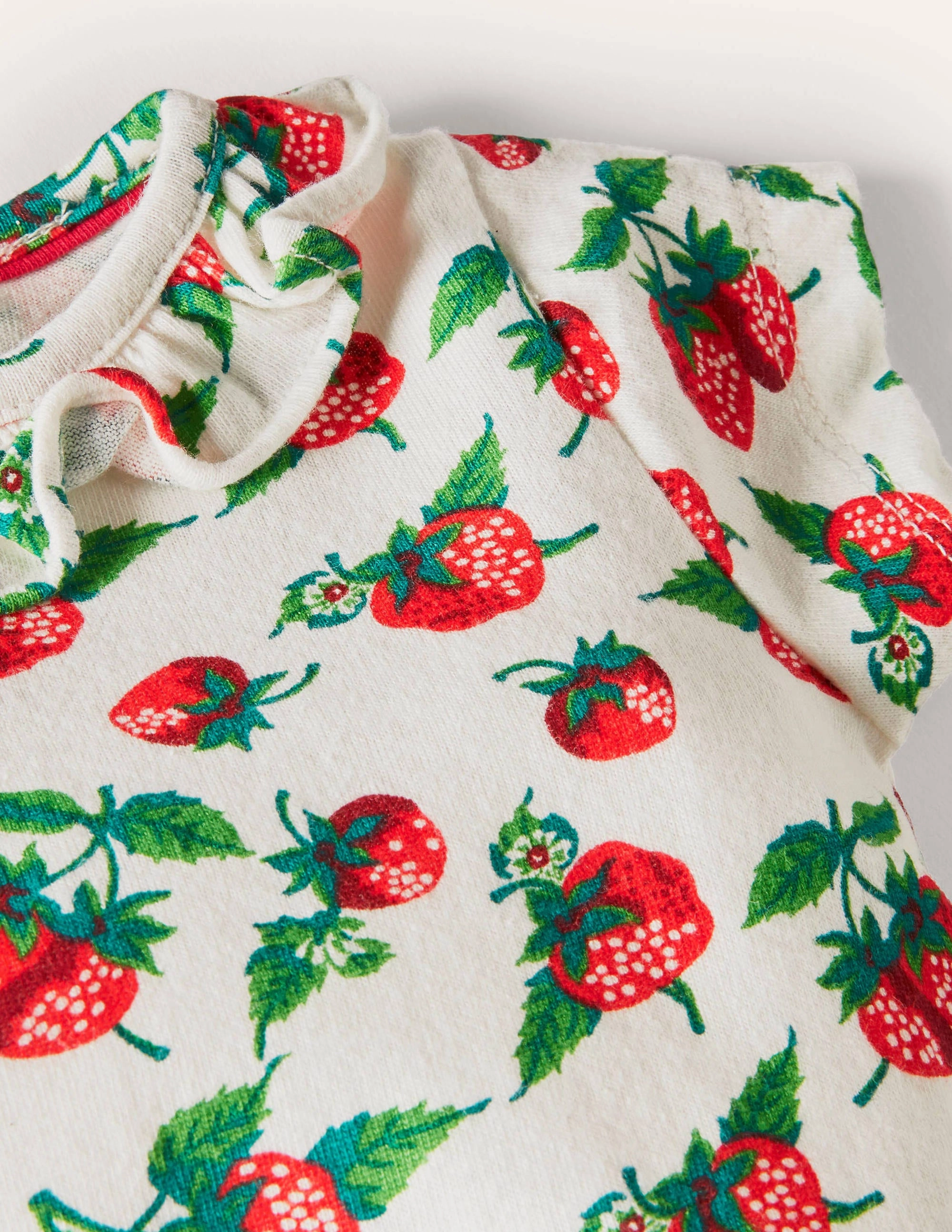 Jersey Romper-Ivory Strawberry Patch