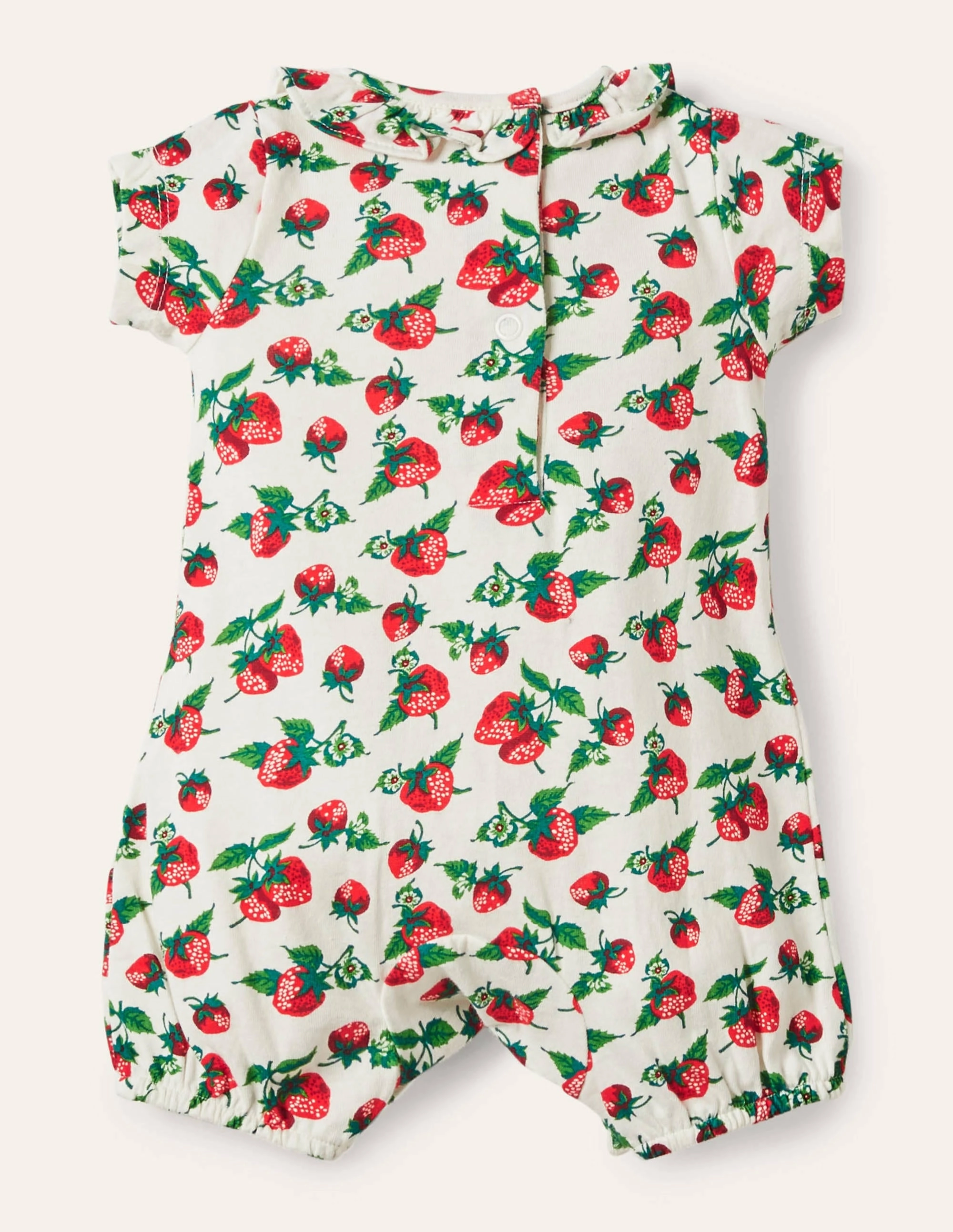 Jersey Romper-Ivory Strawberry Patch