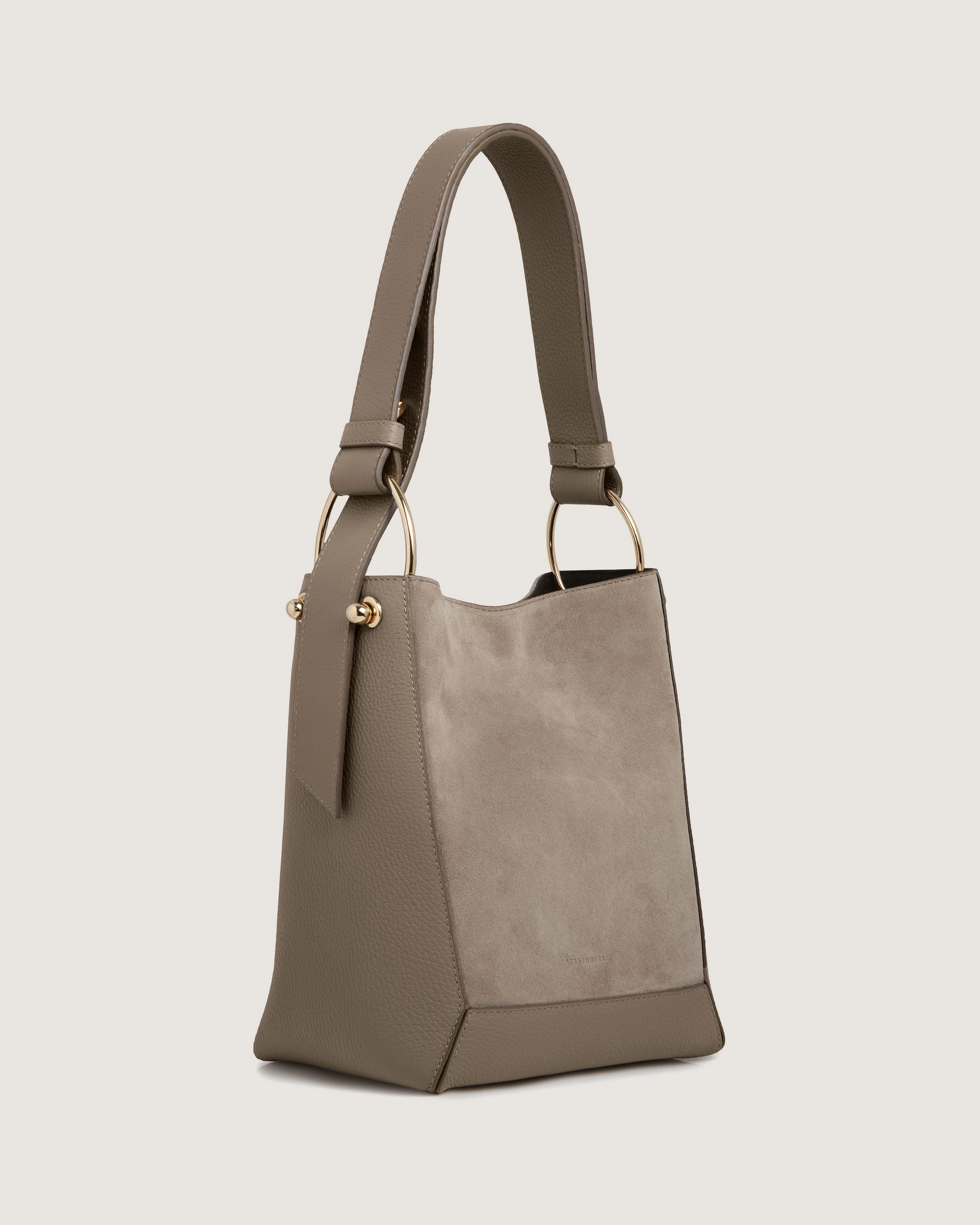 Lana Midi Bucket Bag - Taupe Suede