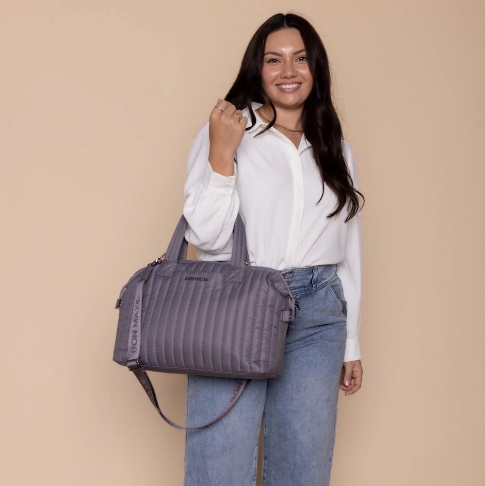Large Puffy Pillow Crossbody Bag -- Charcoal