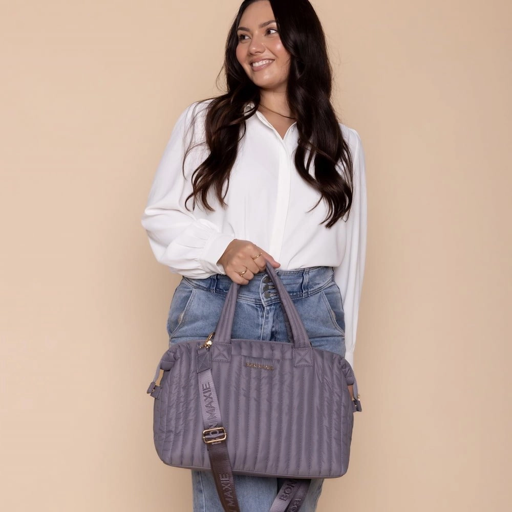 Large Puffy Pillow Crossbody Bag -- Charcoal