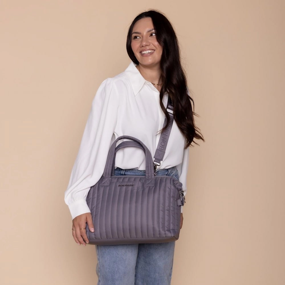Large Puffy Pillow Crossbody Bag -- Charcoal