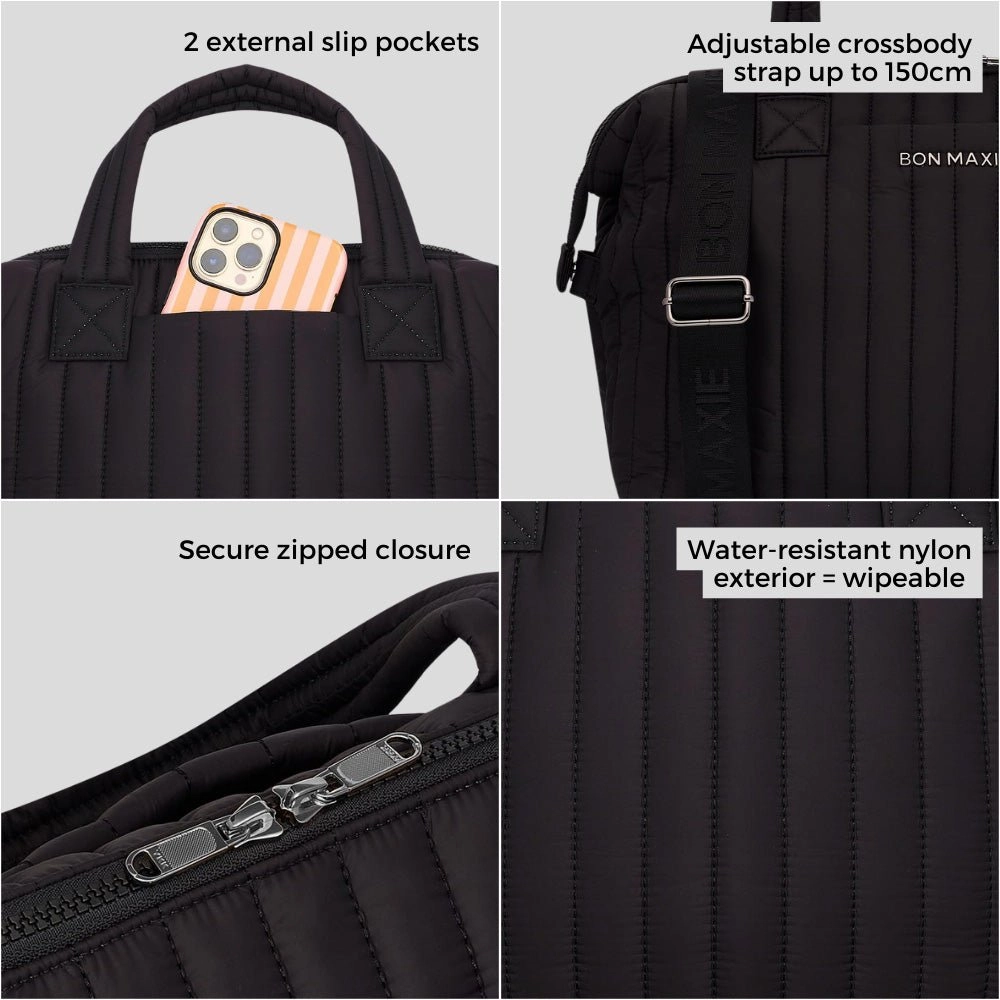 Large Puffy Pillow Crossbody Bag -- Charcoal