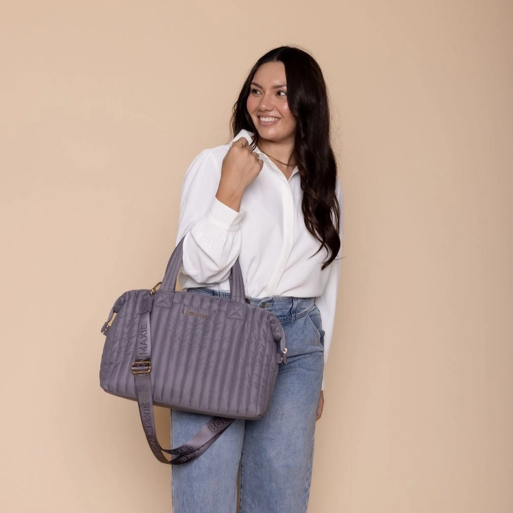 Large Puffy Pillow Crossbody Bag -- Charcoal