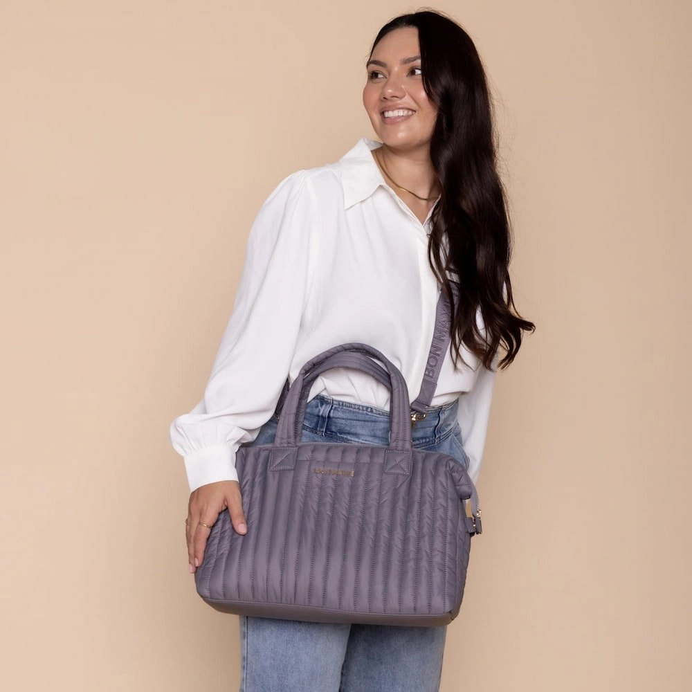 Large Puffy Pillow Crossbody Bag -- Charcoal