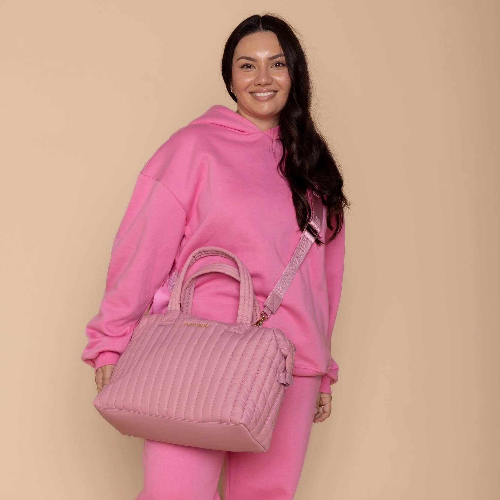 Large Puffy Pillow Crossbody Bag -- Rose