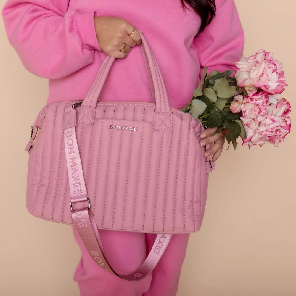 Large Puffy Pillow Crossbody Bag -- Rose