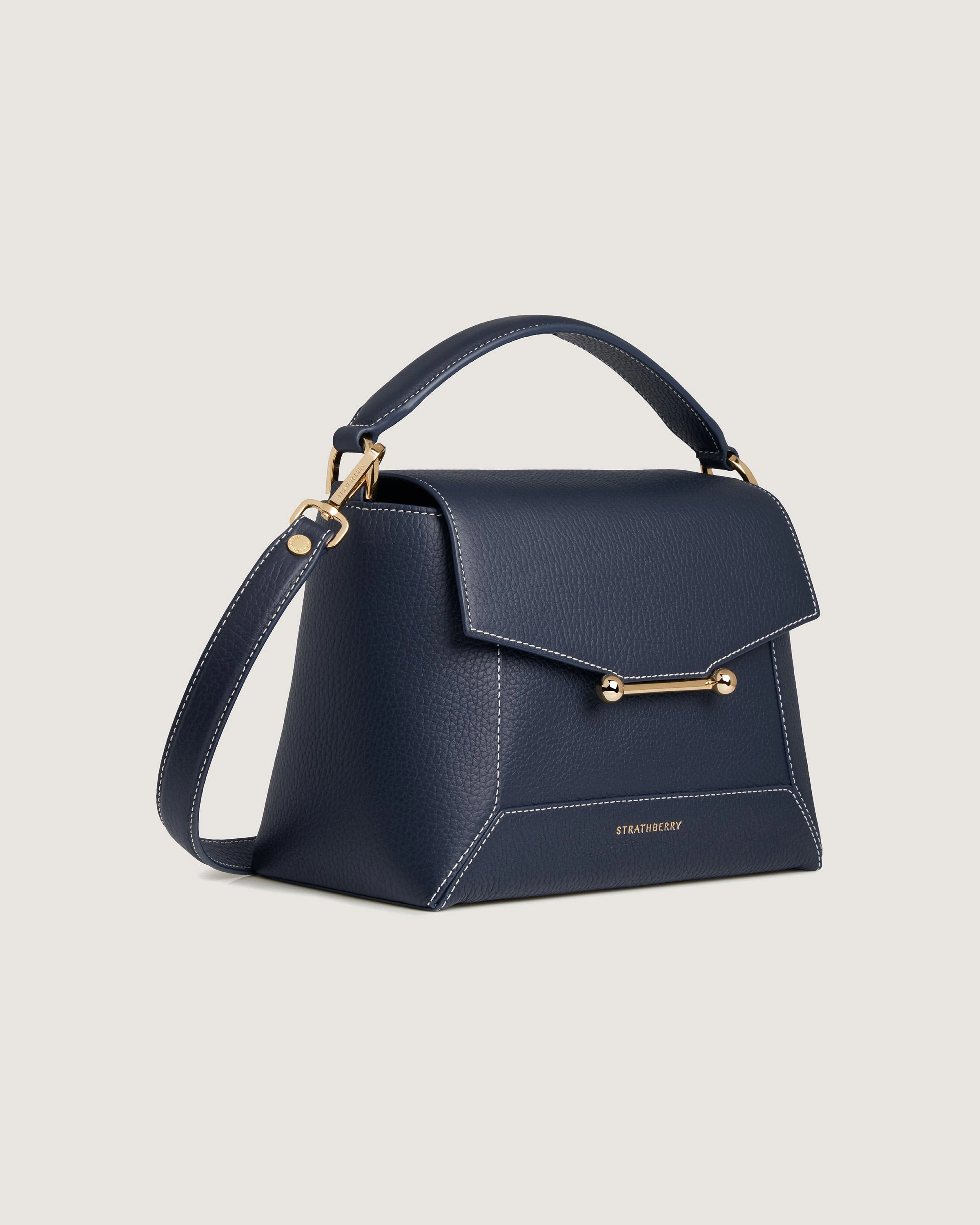 Mosaic Bag - Navy with Vanilla Stitch