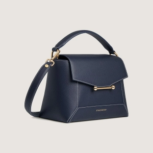 Mosaic Bag - Navy with Vanilla Stitch
