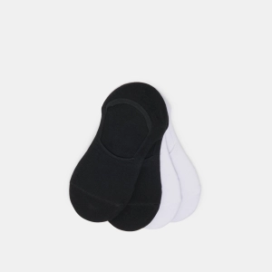 NO SHOW SOCKS 4 PACK BLACK WHITE