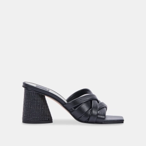 PAZLEE HEELS BLACK LEATHER
