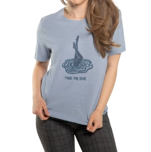 "take The Dive" Graphic Short Sleeve Knit Tee In Powder Blue