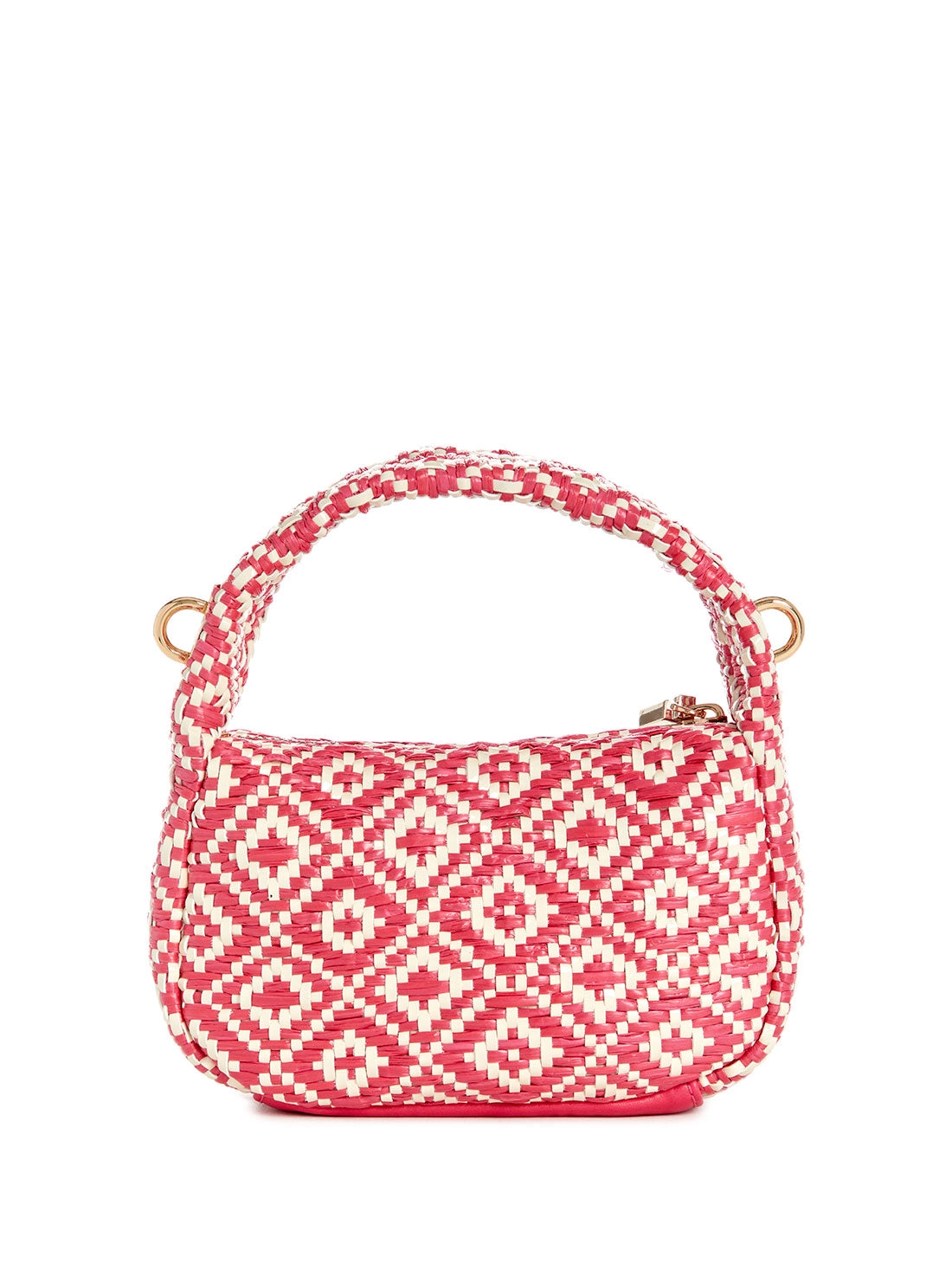 Red Rianee Raffia Mini Hobo Bag