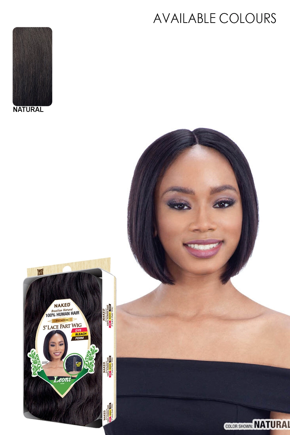 SHAKE N GO BRAZILIAN 100% HUMAN HAIR 5" LACE PART WIG - LEONI