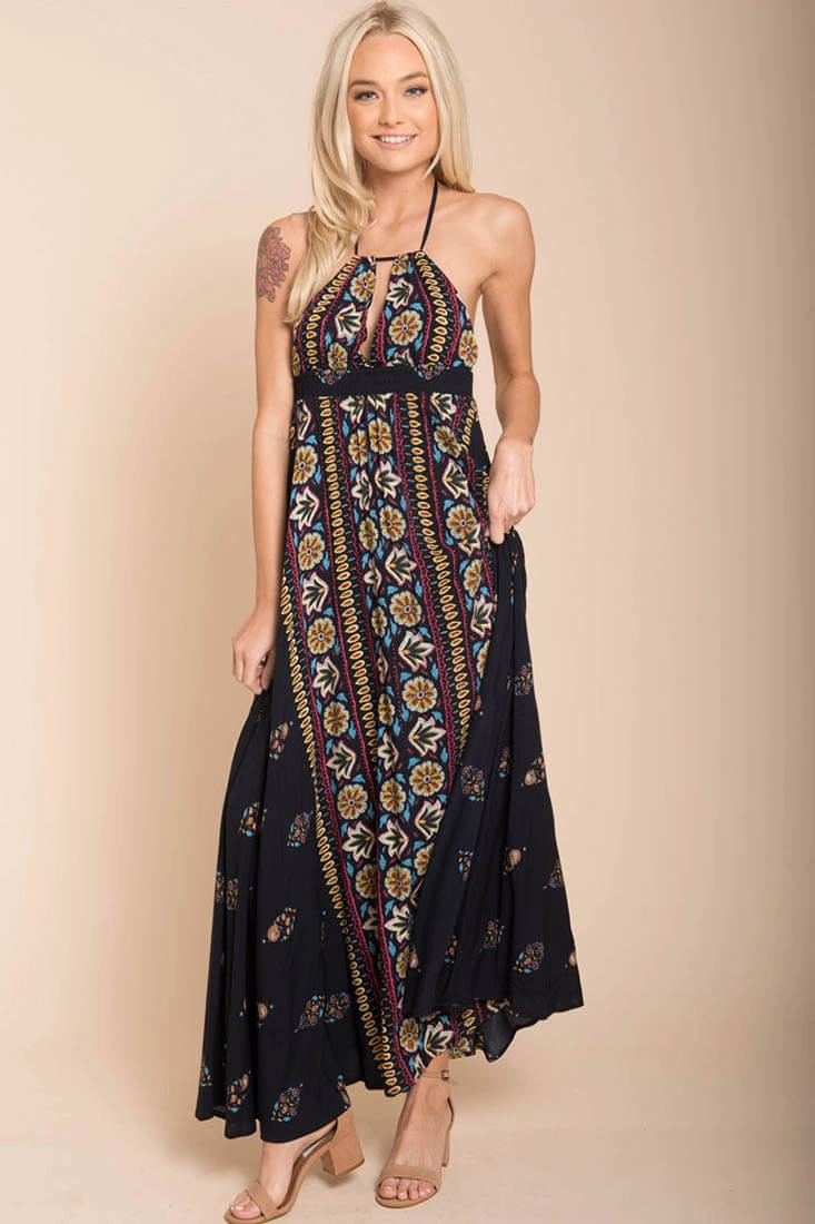 Shaylene Brunch Maxi Dress Navy