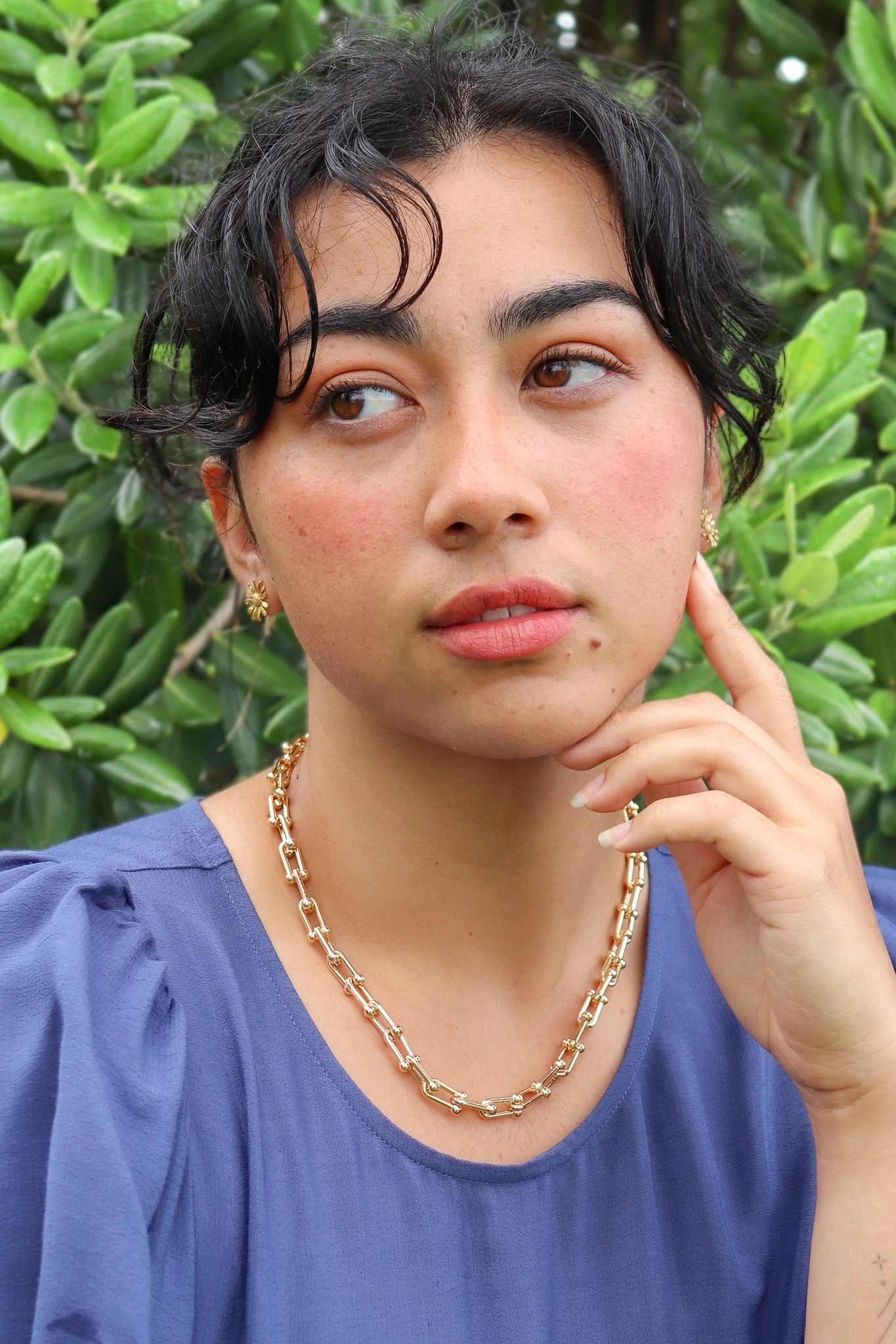 Shine On Label Chunky Chain Necklace Set Gold