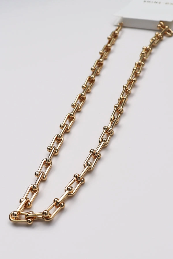 Shine On Label Chunky Chain Necklace Set Gold