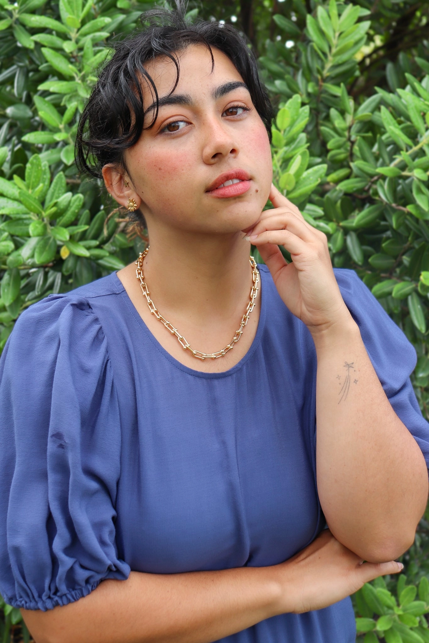 Shine On Label Chunky Chain Necklace Set Gold