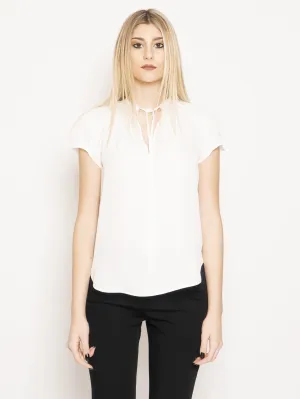 Silk blouse with white curl