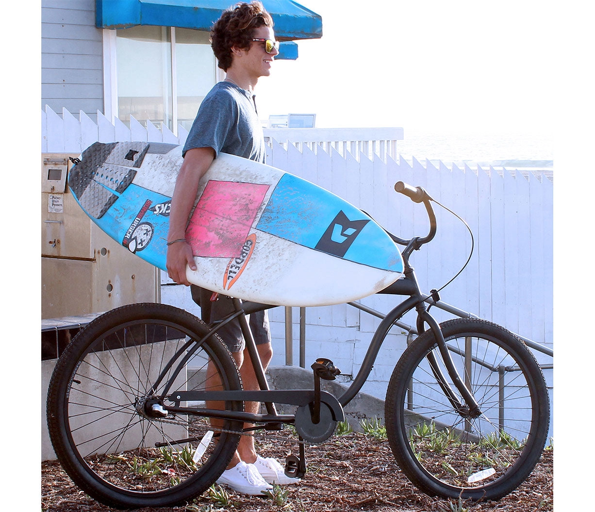 sixthreezero In The Barrel 7 Speed Men's Beach Cruiser Bike, Matte Black