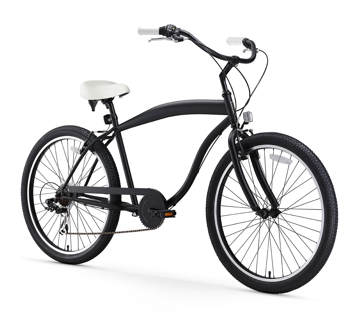 sixthreezero In The Barrel 7 Speed Men's Beach Cruiser Bike, Matte Black
