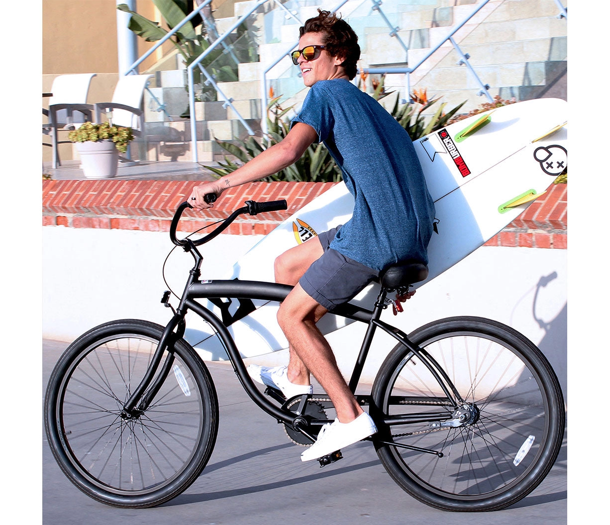 sixthreezero In The Barrel 7 Speed Men's Beach Cruiser Bike, Matte Black