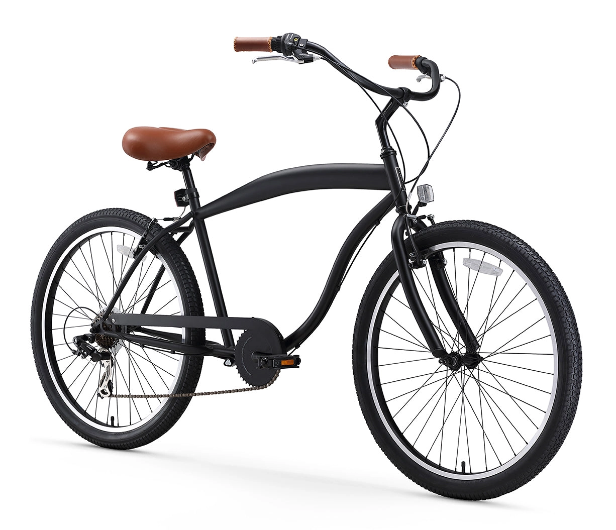 sixthreezero In The Barrel 7 Speed Men's Beach Cruiser Bike, Matte Black