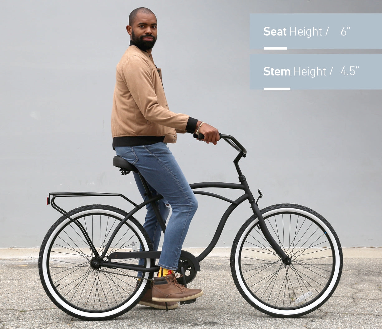 sixthreezero NEW Around the Block Men's 26" 7-Speed Beach Cruiser Bicycle with Rear Rack