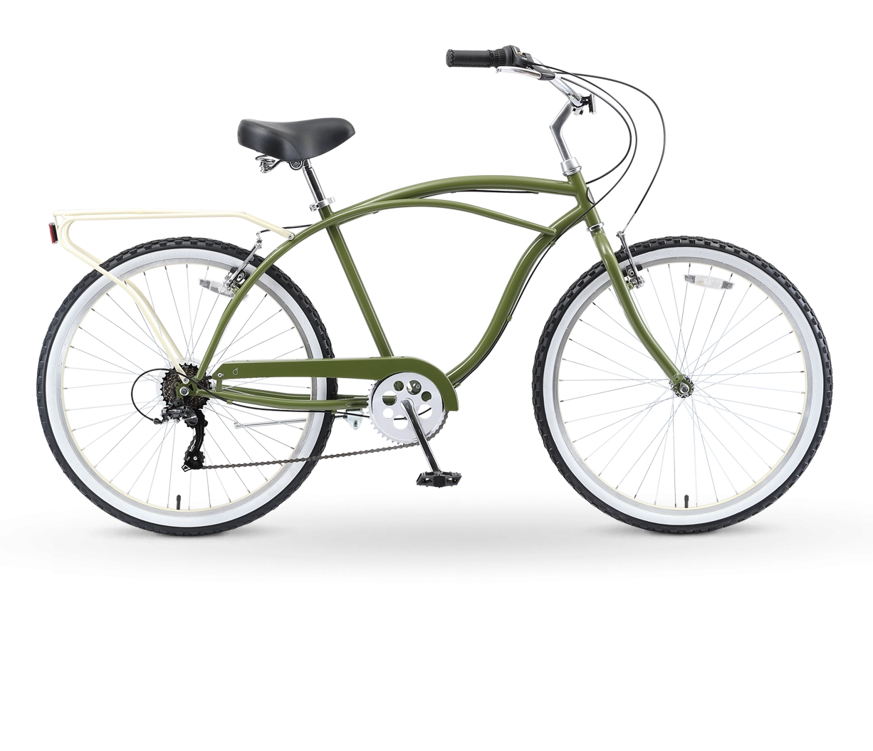 sixthreezero NEW Around the Block Men's 26" 7-Speed Beach Cruiser Bicycle with Rear Rack