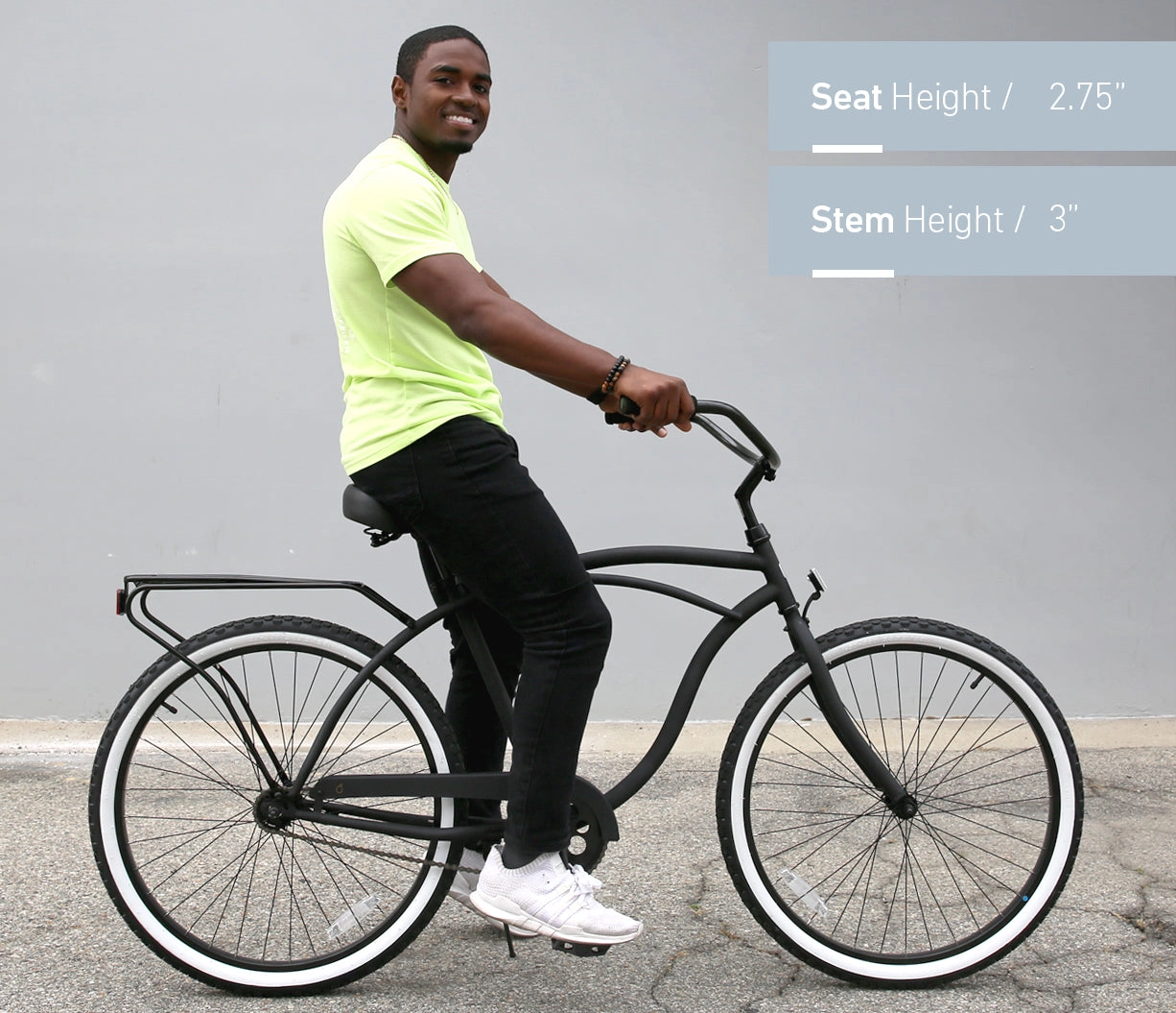 sixthreezero NEW Around the Block Men's 26" 7-Speed Beach Cruiser Bicycle with Rear Rack