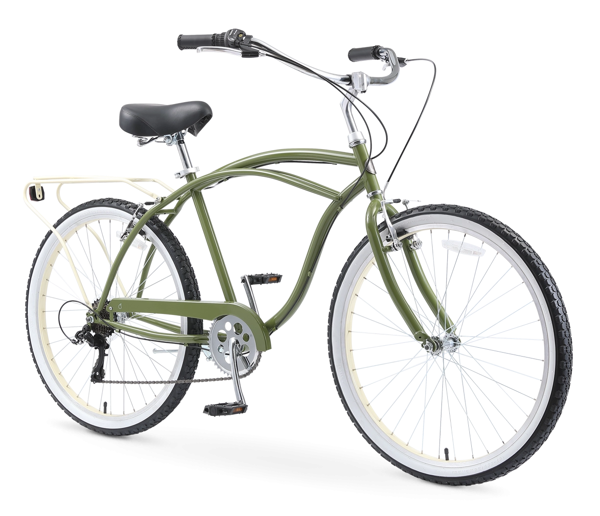 sixthreezero NEW Around the Block Men's 26" 7-Speed Beach Cruiser Bicycle with Rear Rack