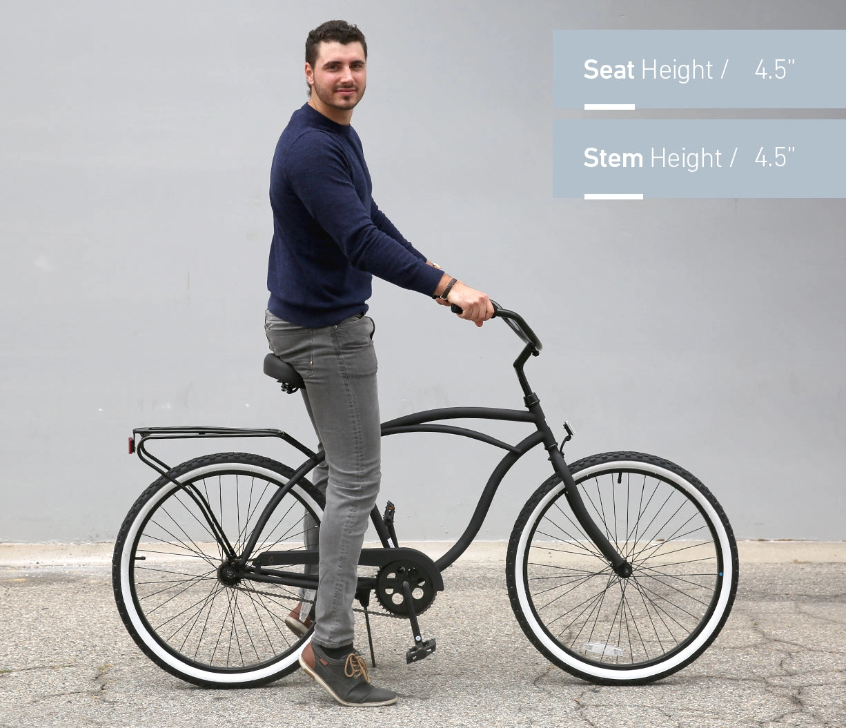 sixthreezero NEW Around the Block Men's 26" 7-Speed Beach Cruiser Bicycle with Rear Rack