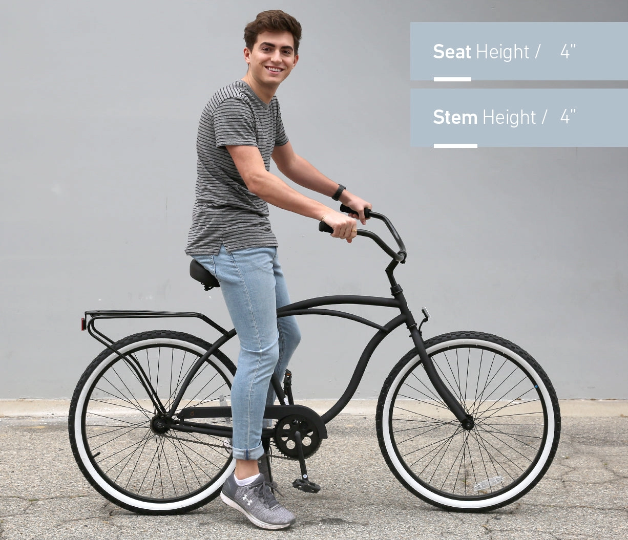 sixthreezero NEW Around the Block Men's 26" 7-Speed Beach Cruiser Bicycle with Rear Rack