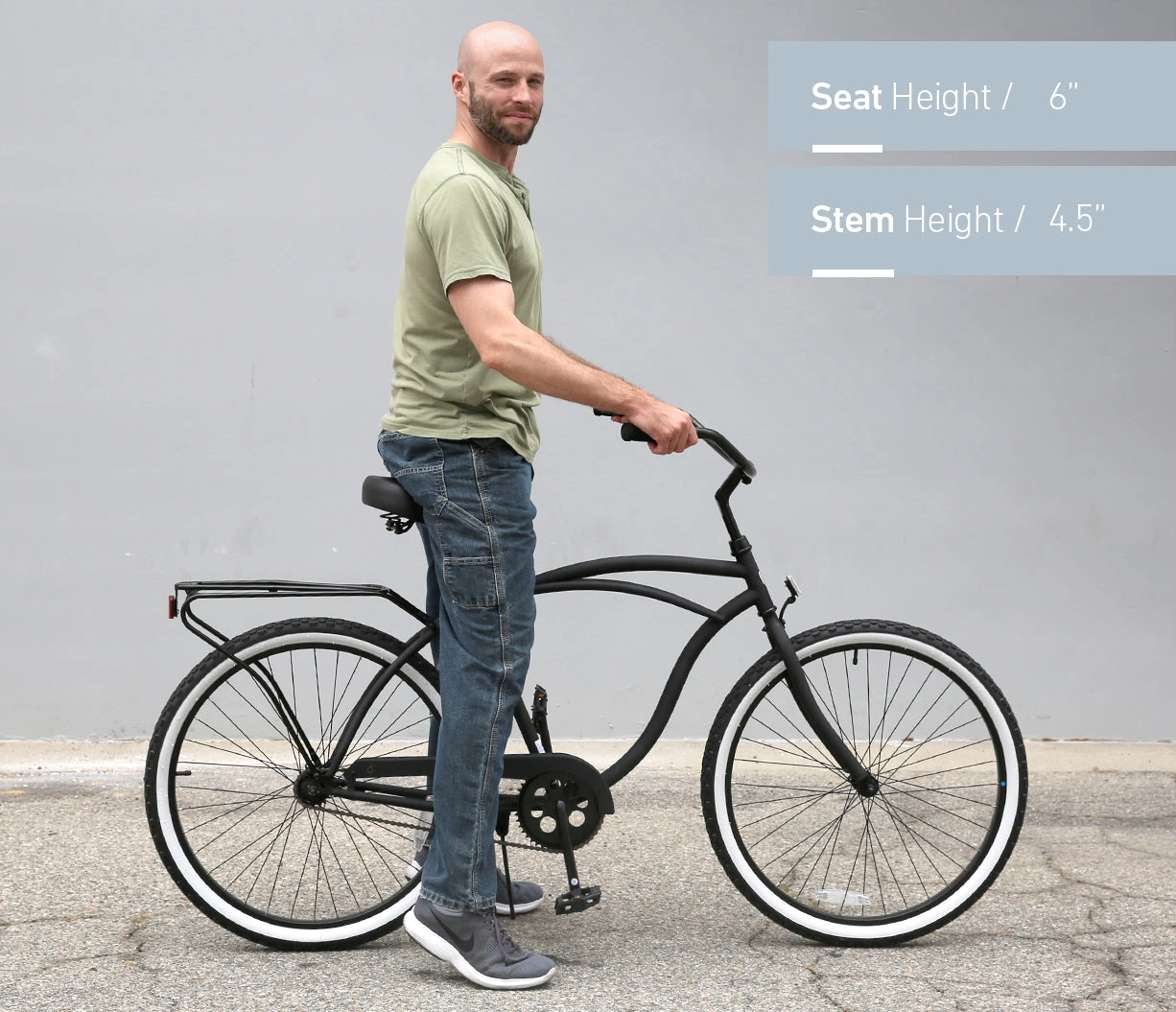 sixthreezero NEW Around the Block Men's 26" 7-Speed Beach Cruiser Bicycle with Rear Rack