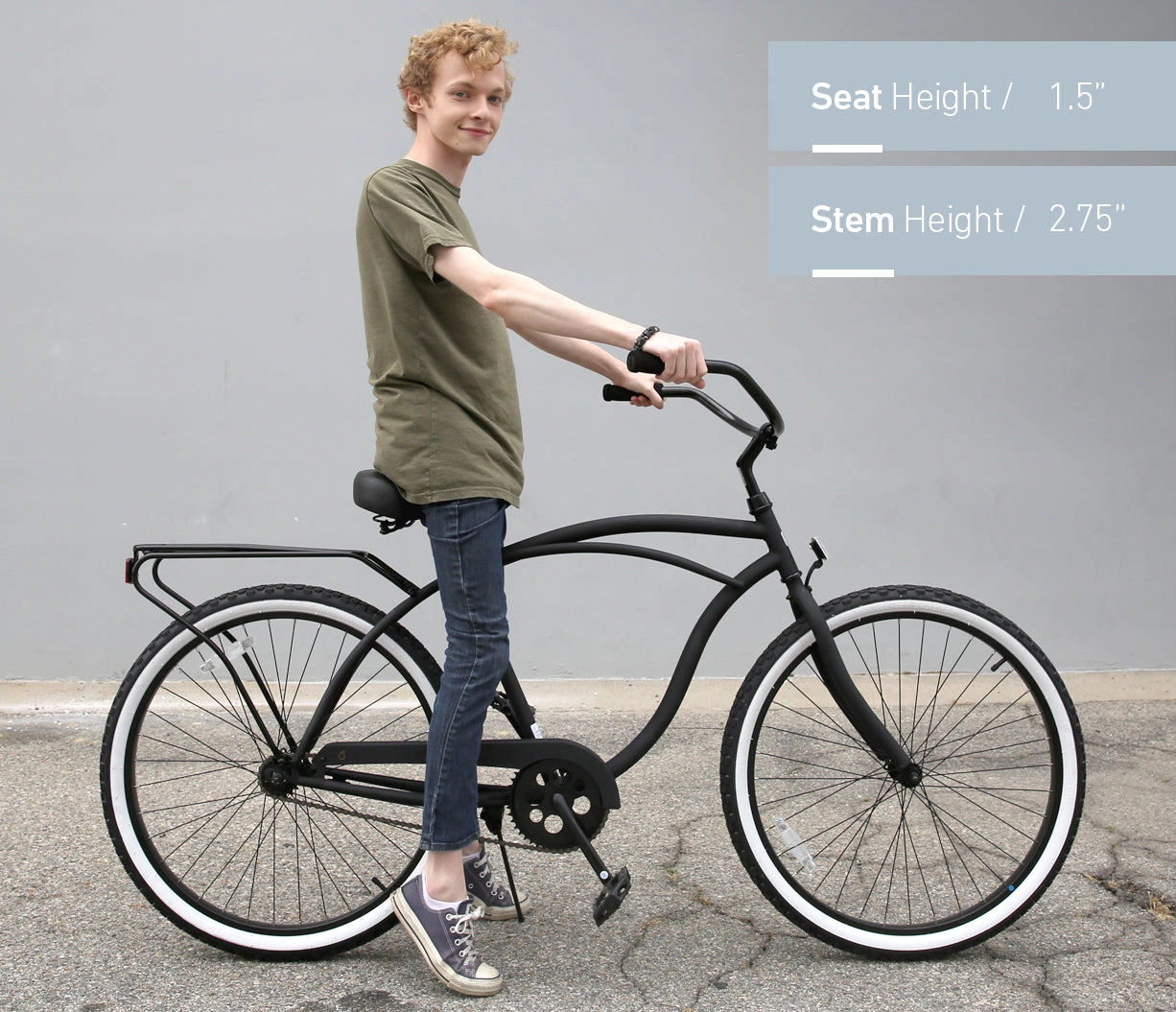 sixthreezero NEW Around the Block Men's 26" 7-Speed Beach Cruiser Bicycle with Rear Rack